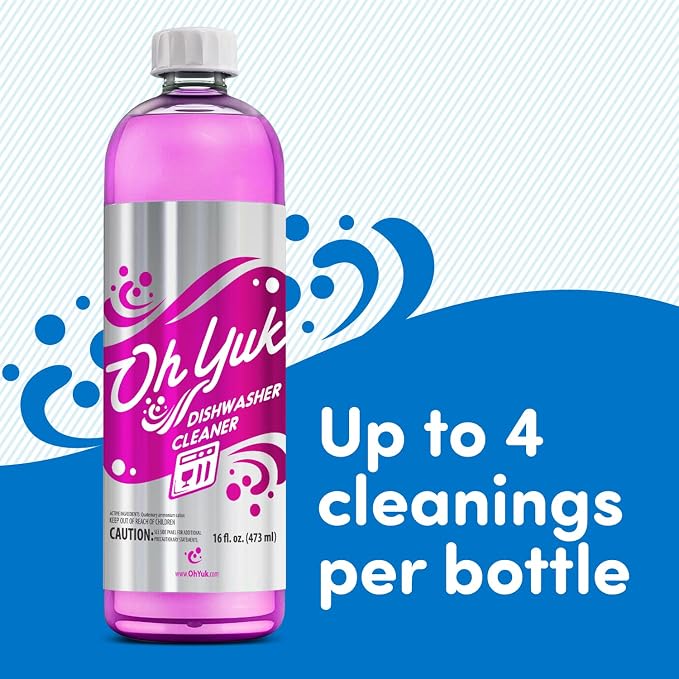 Oh Yuk Dishwasher Cleaner, Descaler, And Deodorizer – Removes Grease, Odors, And Buildup – Natural Orange Scent – Septic Safe Formula For A Fresh Dishwasher – Deep Cleans All Machine Models – 16 Fl oz