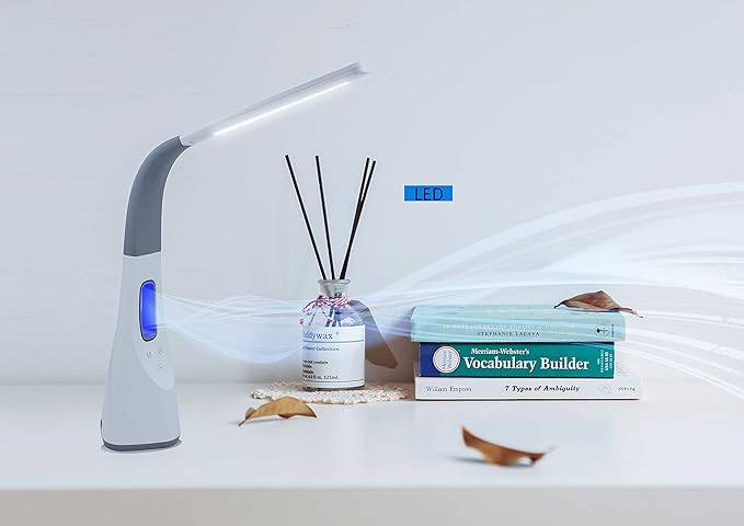 Artiva USA Oxford Adjustable LED Desk lamp with Bladeless Fan & USB Charger
