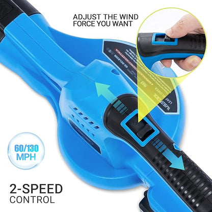 20V Leaf Blower Cordless, Battery Powered Leaf Blower with 2 Battery and Charger, Rechargeable Electric Handheld Leaf Blowers Variable Speed with 2 Tubes for Patio, Lawn, Leaves