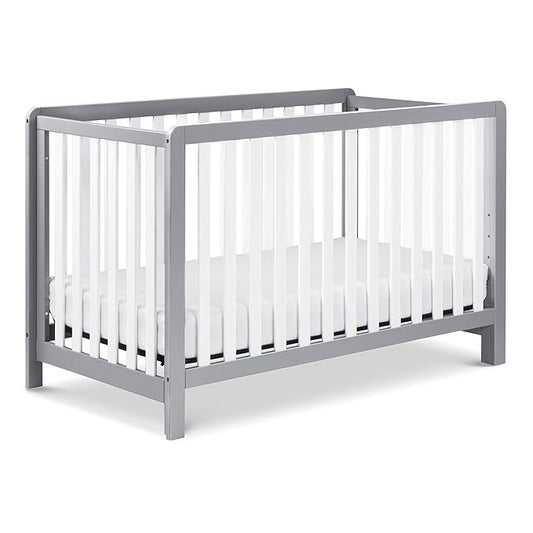 Carter's by DaVinci Colby 4-in-1 Low-Profile Convertible Crib in Grey and White, Greenguard Gold Certified