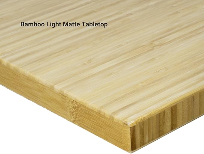 Standing Desk Bamboo, Dual Motor Stand up Desk Adjustable Height Electric 48x30 - Bamboo Light Matte, Grey Frame