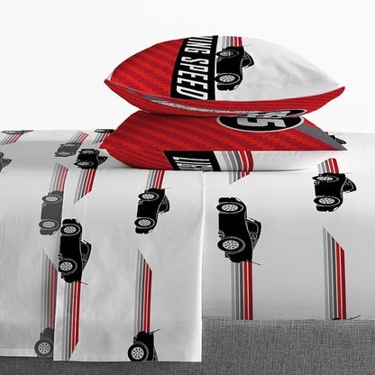 Jay Franco Disney Pixar Cars Race Ready 7 Piece Full Bed Set - includes Comforter & Sheet Set - Bedding Features Lightning McQueen - Super Soft Fade Resistant Microfiber