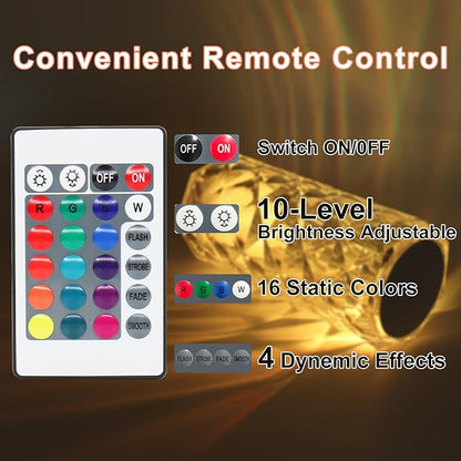 Rose Touch Lamp RGB Night Light, USB Rechargeable Touch Remote Control Crystal Light for Bedroom Living Room Home Decor Colorful Decorative Lights