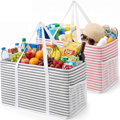 Lifewit Extra Large Tote Bag, Reusable Grocery Bags with Metal Wire Frame and Handles
