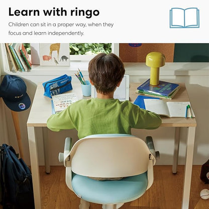 SIDIZ ringo Kids Desk Chair : Ergonomic Kids Chair with Footrest, 4-Step Growing Function, Adjustable Seat Height, Sit-Locking Casters, Swivel Type Kids Chair (Rosy Pink Chair)