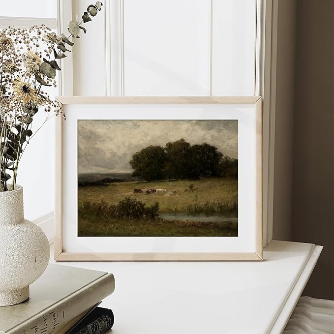 XOCUUI Unframed Canvas Wall Art Vintage Decor, Home Decor Vintage Landscape Oil Painting Canvas Wall Art Decorations for Living Room Kitchen Office Farmhouse Bathroom Decor, 8"x10"