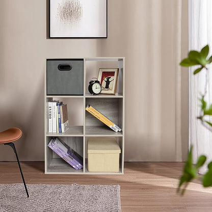 PACHIRA E-Commerce 6 Cube Storage Organizer, Unit Shelf, Closet Cabinet, Bookshelf File Organizer Rack in Living Room, Bedroom, Study OAK GREY