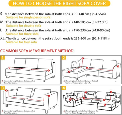 FKELYI Chrismtas Sofa Cover Slipcover Santa Claus Hohoho Design Stretch Sofa Couch Cover Durable Furniture Protector with Elastic Bottom-L