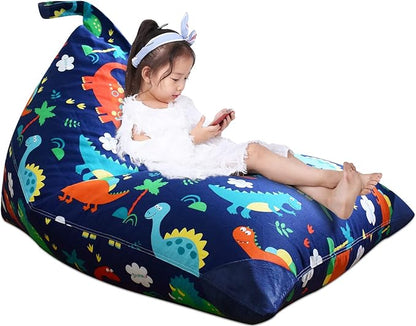 Jorbest Stuffed Animal Storage Bean Bag Chair for Kids Adults, Stuffed Animal Bean Bag Storage, Dinosaur Bean Bag Stuffed Animal Storage, Dinosaur Kids Bean Bag Chair Cover - Cover ONLY (200L/52 Gal)