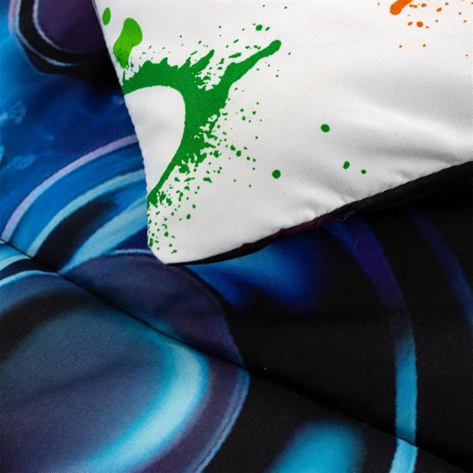 NTBED Game Console Comforter Set for Boys Girls Kids Space Universe Gaming Geometric Lightweight Microfiber Gamer Bedding Sets (Multi, Full)