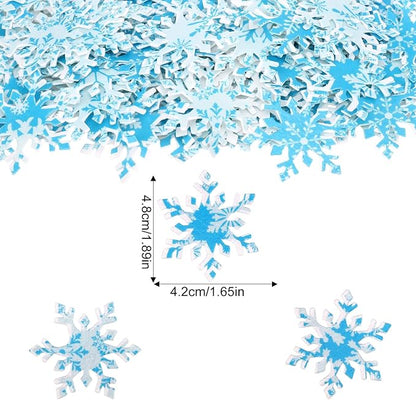 168pcs Edible Snowflake Cake Decorations, Wafer Paper Cupcake Toppers Winter Frozen Theme Snowflakes Decorations for Christmas Holiday Party Supplies