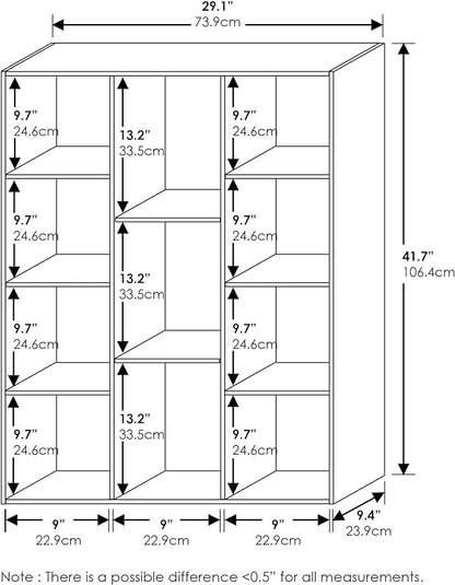 FURINNO 11107WH-GR 7 Reversible, 11-Cube, White Green