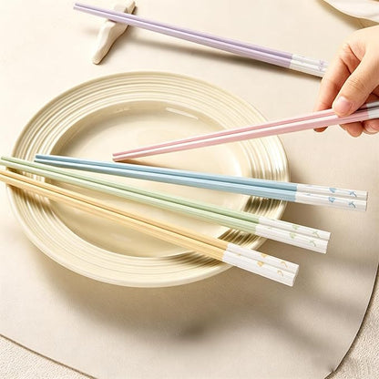 5 Pairs Fiberglass Chopsticks, Reusable Chinese Chopsticks Dishwasher Safe, Non-slip and Lightweight Chop Sticks 9.6in