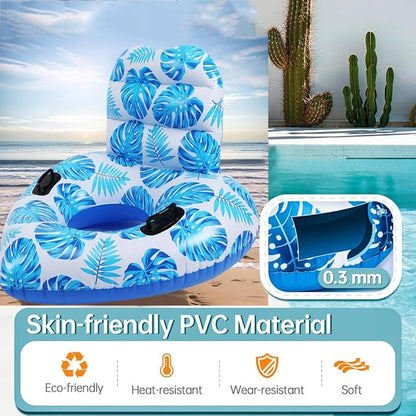 1PCS Inflatable Pool Floats Adult Teens Swimming Chairs Leaves Large Inner Tube Floaty Swimming Pool Floaties Swim Rings Pool Lounger Float for Pool Party & Summer (Heart,1)