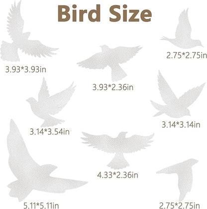 9 Sheets Bird Window Clings, Protect and Save Bird Strikes Window Stickers, Glass Door Stickers Decals, Stop Birds Flying into Windows Accessories Home Decorations