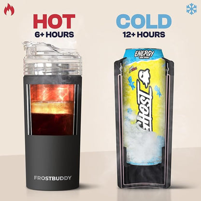 Frost Buddy XL Can Cooler - Fits 12/16/20/24 oz Cans & Bottles (Navy) | Keeps drinks chilled 12+ hrs | No sweat, no condensation | Fits slim & standard cans