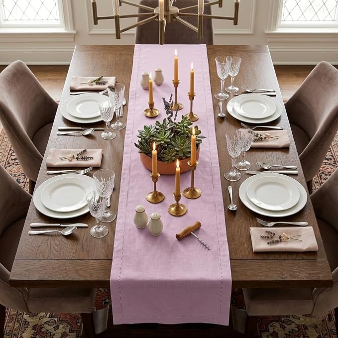 Urban Villa Table Runner Cotton Heavier Quality 14x72 Pink