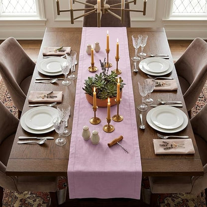 Urban Villa Table Runner Cotton Heavier Quality 14x72 Pink