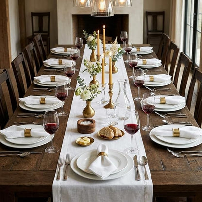Urban Villa Table Runner Cotton Heavier Quality 14x72 White