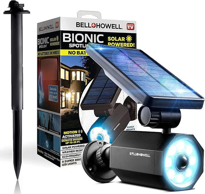 Bell+Howell Bionic Spotlight Original LED Solar Outdoor Lights with Motion Sensor Super Bright Outdoor Solar Lights Waterproof Landscape Lighting for Yard, Garden Outdoor Lighting As Seen On TV