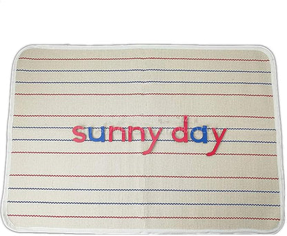 Kids Rug Montessori Mat Children Playing Mat for Nursery Cotton Montessori Working Rug Suitable for Uppercase Letters, 23.6''×31.5'', Stripes