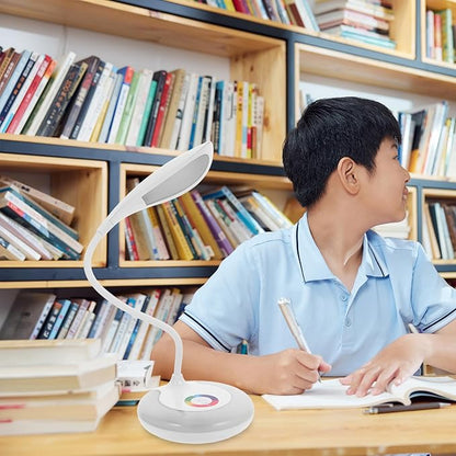 LED Gooseneck Desk Lamp, Office Desktop Lamp 3 Dimming Level, Touch Control, Battery Charging Table Lamp Adjustable Study Desk Lamp, Energy Saving Lamp Reading Light