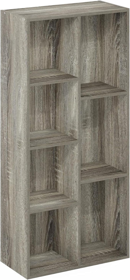 Furinno 11-Cube and 7-Cube Reversible Open Shelf Bookcases in French Oak
