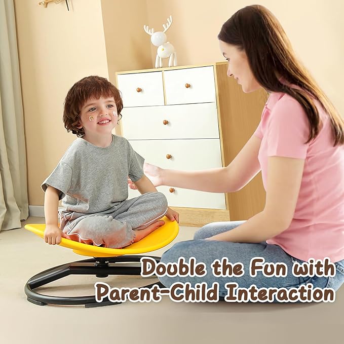 Kids Sensory Chair for Autism Kids Swivel Chair, Sensory Spin Chair Seat Improve Physical Coordination Wobble Chair for Kids Sit and Spin Relief of Motion Sickness
