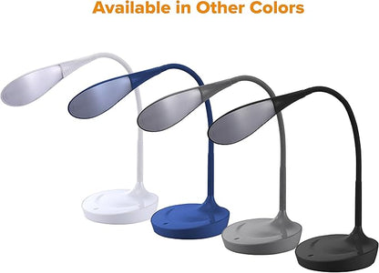 Bostitch Office KT-VLED1502-BLUE Gooseneck LED Desk Lamp with USB Charging Port, Dimmable, Navy Blue