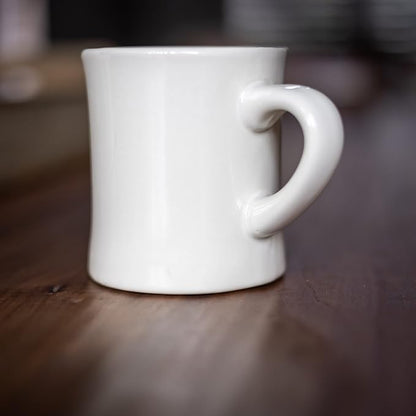 COLETTI Diner Coffee Mugs — Restaurant Coffee Mugs, Retro Coffee Mug – Sturdy & Heavy Diner Mug – Nostalgia in Every Sip [White, 11 oz, Set of 6]