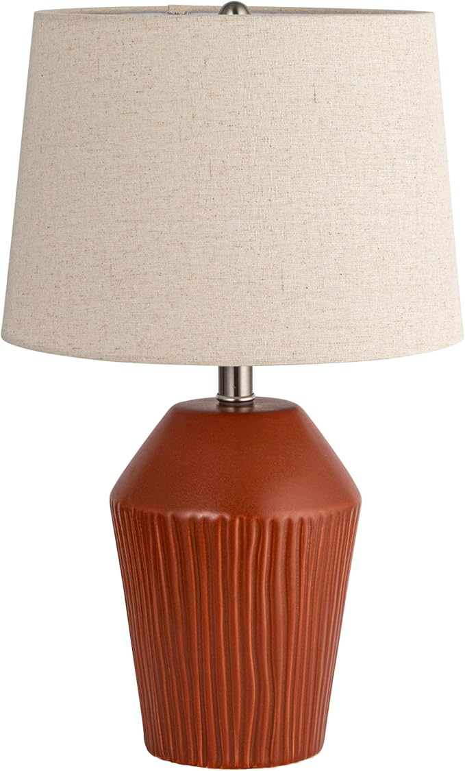 Creative Co-op 13" Round Stoneware Desk Lamp