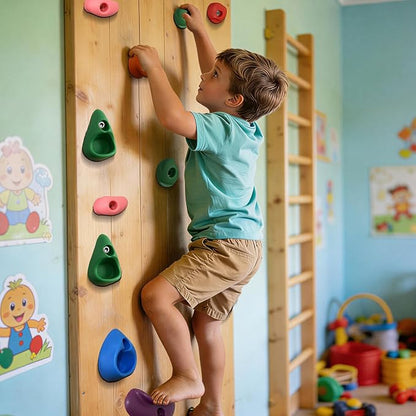 45 PCS Rock Climbing Wall for Kids,Rock Wall Climbing Holds,Adults Climbing Wall Grip Kits Holds Up to 230 lbs for Outdoor Indoor Home Playground Climbing Holds