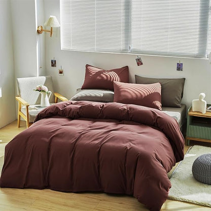 Brick Red Comforter Set Cal King Clay Red Color Bedding Set 3 Pieces Solid Color Women Blanket Set Solid Brick Red Comforter Set Cal King Dark Red Blanket Set Girls Comforter Set