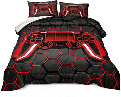 Boys Comforter Set,Gaming Bedding for Kids Teen,Game Console Comforter Set for Gamer Room Decor(comforter-Game42,Twin)