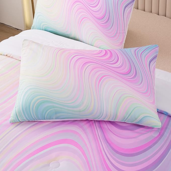 Bodhi Girls Queen Comforter Set,Kids bedding Queen,Pink Girls Bedding Set,Colorful Tie Dye Comforter,Teen Girls Comforter Set queen with matching pillowcases