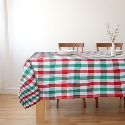 Urban Villa Tablecloth Cotton Tabletop 60x84 (6-8 Seats) Red/Grn/Wht