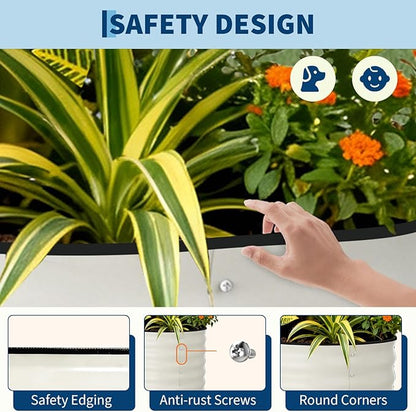 Garvee 2 Pack Galvanized Raised Garden Beds - 10x4x1.5ft Planter Box for Vegetables, Flowers, Rust-Resistant Garden Box, Easy Assembly Raised Beds, Durable Planters for Outdoor Plants