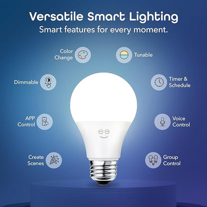 Geeni Prisma Plus 800 WiFi LED Smart Light Bulb, Brighter Color & Tunable White (2700-6500K), 1-Pack, A19 60W, No Hub Required, Light Bulb Works with Amazon Alexa, Google Home