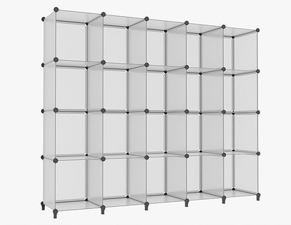 HOMIDEC 20-Cube Storage Organizer, Closet Organizer Storage Shelf Bookcase Bookshelf with Metal Hammer, Storage Cubes Organizer Cabinet for Kids, Closet, Bedroom, Bathroom