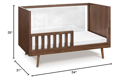 Nifty Clear 3-in-1 Crib in Walnut, Greenguard Gold Certified, 54.63x31.63x35.13 Inch (Pack of 1) (US0300UL)
