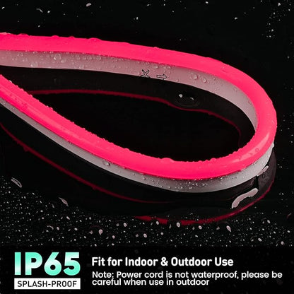 GZBtech Flexible LED Neon Rope Lights 33FT,AC 110-120V Waterproof Strip Light, 120 LEDs/M Cuttable Connectable Neon Lighting for Indoor Outdoor Home Decor/Commercial Building Use-Red 10M