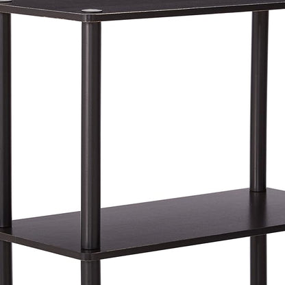Furinno (99557EX/BK) Turn-N-Tube 4-Tier Multipurpose Shelf Display Rack - Espresso/Black