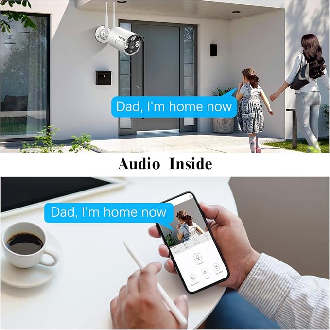 (Dual Antennas for WiFi Enhanced & 60 Days Storage) AI Human Detected 2K 3.0MP Wireless Security Camera System,OOSSXX 10 Channel NVR HD Outdoor Home Surveillance WiFi Cameras Systems