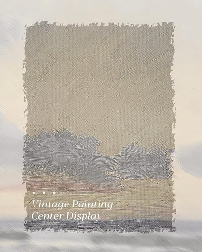 HUARCEY Gold Framed Vintage Wall Art for Living Room, Landscape Painting Prints Shelf Decor for Kitchen, Aesthetic Coastal Bedroom Wall Art, Christmas Gifts for Friends or Family ( Sea or Sky - 8"x10" )
