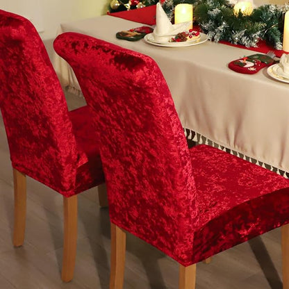 FORCHEER Chair Covers for Dining Chairs Set of 4,Velvet Burgandy Stretch Dining Room Chair Cover Kitchen Parsons Chair Slipcovers (Pack of 4, Velvet Burgandy)