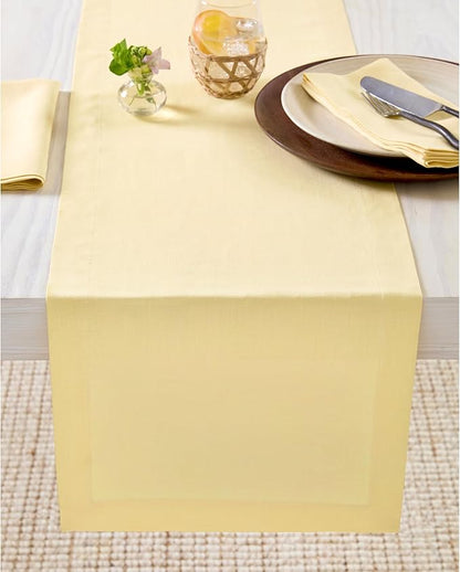 Solino Home Linen Golden Straw Table Runner 144 Inches Long - 100% Pure Linen Extra Long Table Runner 14 x 144 Inch for Fall, Autumn, Thanksgiving - Fete