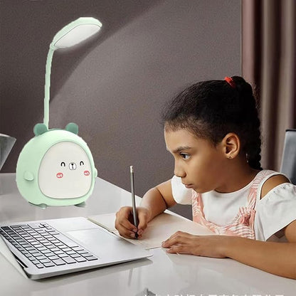 LED Desk Lamp，Mini Dog Night Light,Portable LED Table Light, Cute Foldable USB Rechargeable Reading Light Bedroom Children's Bedside Study (Pink)
