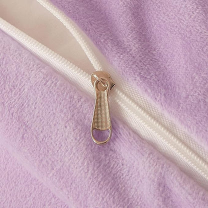 FOPPA Lilac fluffy Comforter Cover Set king- Ultra Soft fluffy lilac Bedding Sets 3 Pieces (1 Duvet Cover + 2 Pillow case) pink fluffy bed set (Lilac, King)