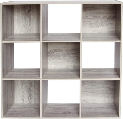 PACHIRA US 9-Cube Storage Organizer Bookshelf System, Unit Shelf, Closet Cabinet, Storage Cubes Organizer Shelves in Living Room, Bedroom, Study, Oak Grey