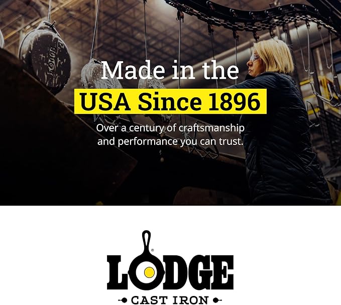 Lodge L10SKL Cast Iron Dual Handle Pan, 12 inch, Black